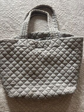 MZ Wallace Quilted Tote in Light Gray